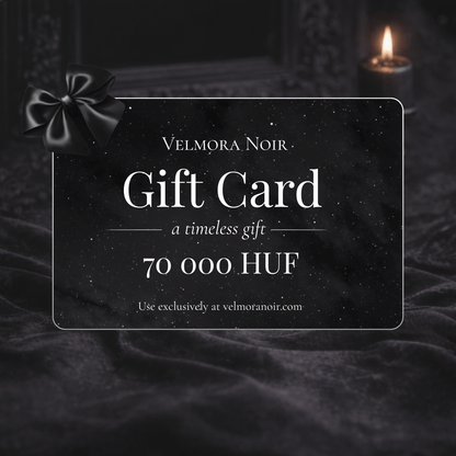 Velmora Noir Ajándék Utalvány 70 000 HUF – prémium alternatív ajándék | Velmora Noir Gift Card 70,000 HUF – premium alternative gift