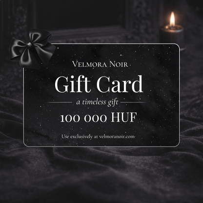 Velmora Noir Ajándék Utalvány 100 000 HUF – prémium alternatív ajándék | Velmora Noir Gift Card 100,000 HUF – premium alternative gift